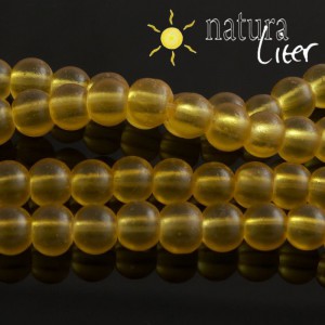 Matné skleněné korálky 6mm žluté, 15ks